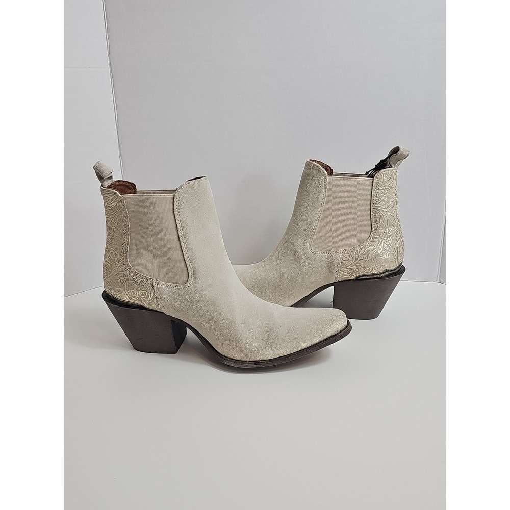 Ariat Women's Bradley Western Chelsea Boot Cloud White leather. Size 9B - Picture 5 of 14